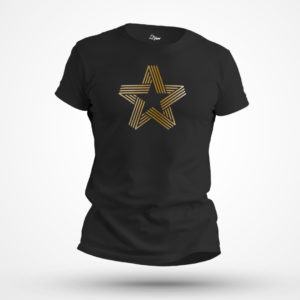 Star Black T Shirt - Gold Star